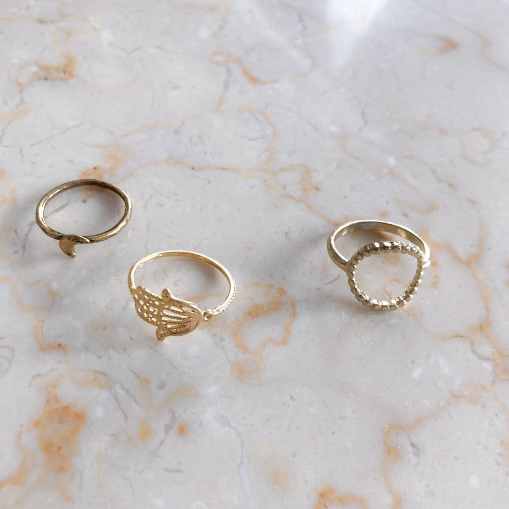 BRANDY MELVILLE Assorted Gold Rings Bundle